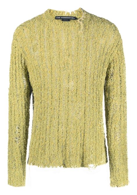 Green distressed-effect ribbed-knit jumper - men - ANDERSSON BELL -  divincenzoboutique.com